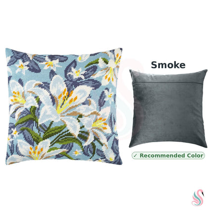 Needlepoint Pillow Kit "White Lilies"