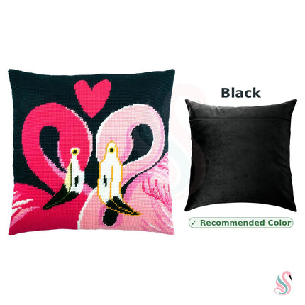 Needlepoint Pillow Kit "Two Flamingos"