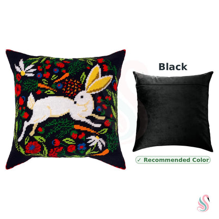 Needlepoint Pillow Kit "Hare on Black"
