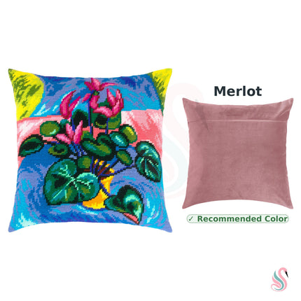 Needlepoint Pillow Kit "Cyclamen"