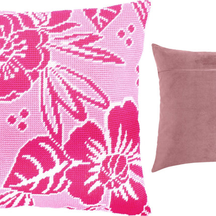 Needlepoint Pillow Kit "Flowers of Pink"