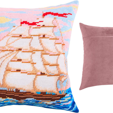 Needlepoint Pillow Kit "Sailing Ship"