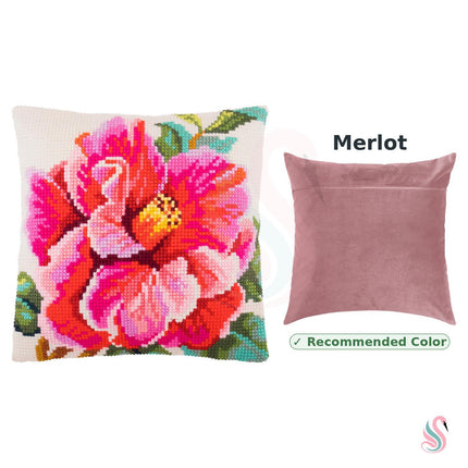 Cross Stitch Pillow Kit "Hibiscus"