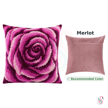 Cross Stitch Pillow Kit "Rose Swirl"