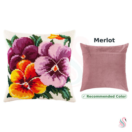 Cross Stitch Pillow Kit "Pansies"