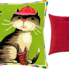 Needlepoint Pillow Kit "A Cat and a Mouse"