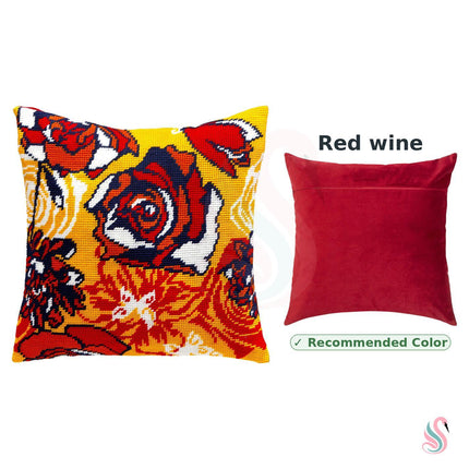 Needlepoint Pillow Kit "Flame of Flowers"
