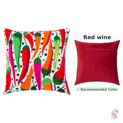 Needlepoint Pillow Kit "Chili peppers"