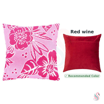Needlepoint Pillow Kit "Flowers of Pink"