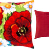 Cross Stitch Pillow Kit "Poppies with daisies"