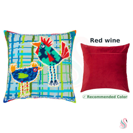 Needlepoint Pillow Kit "Hens"
