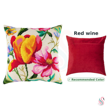 Needlepoint Pillow Kit "Tulips in Watercolor"