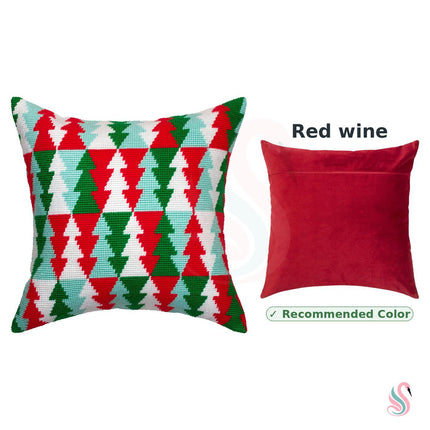 Needlepoint Pillow Kit "Christmas Trees Pattern"