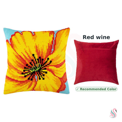 Cross Stitch Pillow Kit "Yellow Flower"