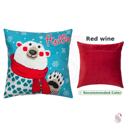 Needlepoint Pillow Kit "Bear with a Scarf"