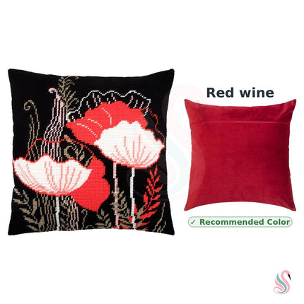 Needlepoint Pillow Kit "Red Flower"