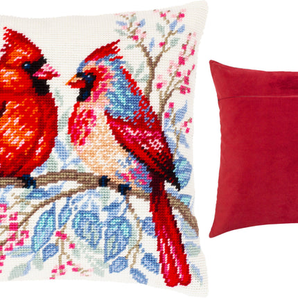 Needlepoint Pillow Kit "Cardinal Pair"