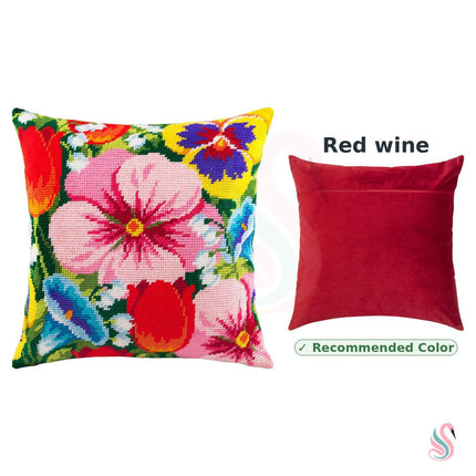 Needlepoint Pillow Kit "Flower Bed"
