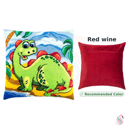 Needlepoint Pillow Kit "Little Dino"