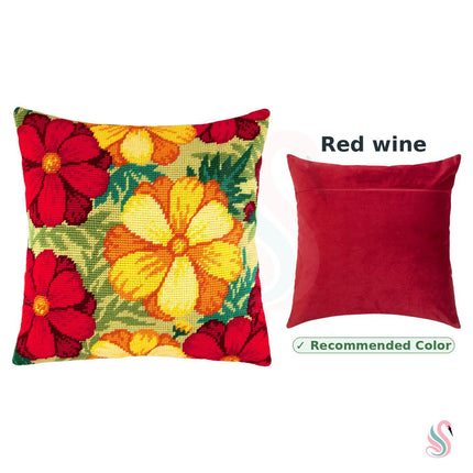 Needlepoint Pillow Kit "Golden Petals"