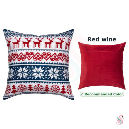 Needlepoint Pillow Kit "Christmas Deer Pattern"