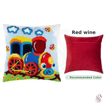 Cross Stitch Pillow Kit "Locomotive"