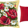 Needlepoint Pillow Kit "Poppies and Daisies"