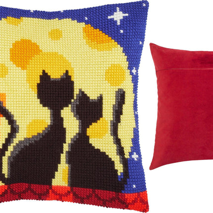 Cross Stitch Pillow Kit "Cats on the Roof"