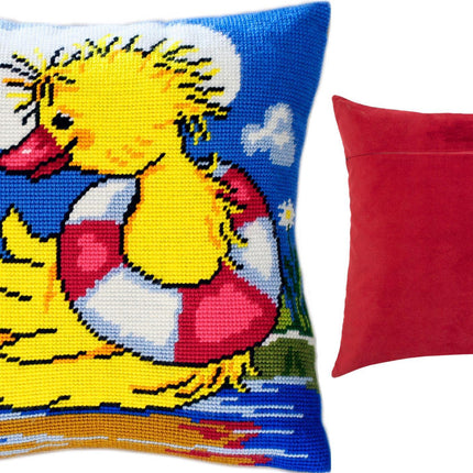 Needlepoint Pillow Kit "Duckling the Sailor"