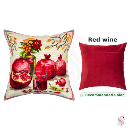 Needlepoint Pillow Kit "Pomegranate Juice"
