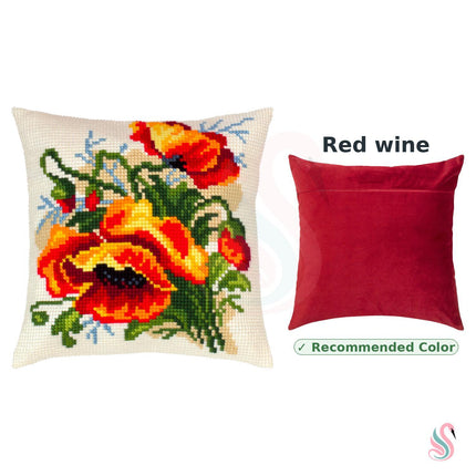 Cross Stitch Pillow Kit "Poppies, C. Klein"