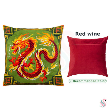 Needlepoint Pillow Kit "Chinese Dragon"