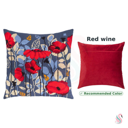 Needlepoint Pillow Kit "Poppies in the Evening"