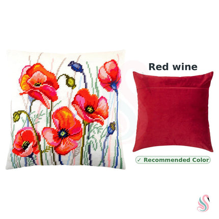 Needlepoint Pillow Kit "Poppy Field"