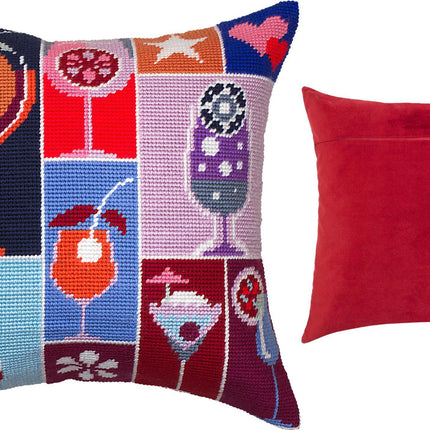 Needlepoint Pillow Kit "Welcome Drinks"