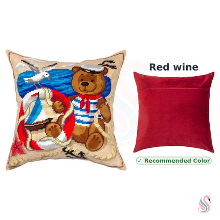 Needlepoint Pillow Kit "Bear the Sailor"