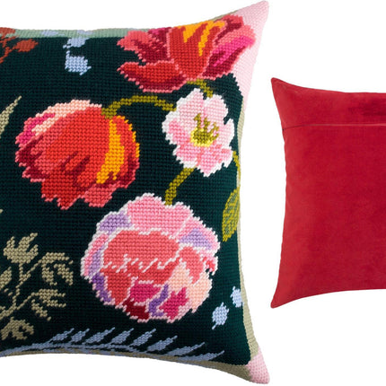 Needlepoint Pillow Kit "Night Flowers"
