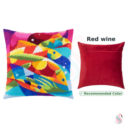 Needlepoint Pillow Kit "Abstract Fish"