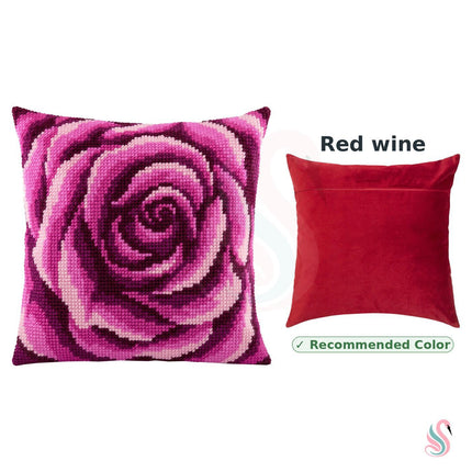 Cross Stitch Pillow Kit "Rose Swirl"