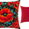 Needlepoint Pillow Kit "Meadow of Poppies"