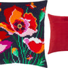 Cross Stitch Pillow Kit "Poppies with butterflies"