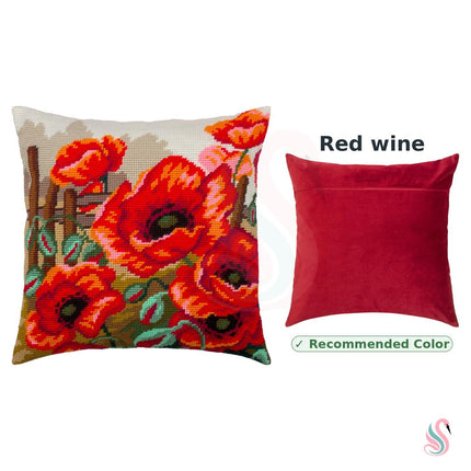 Needlepoint Pillow Kit "Poppies"