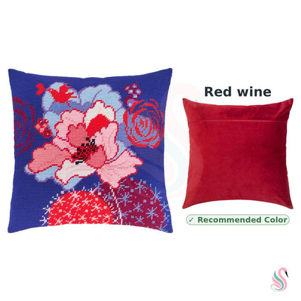 Needlepoint Pillow Kit "Blue Flower"