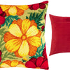 Needlepoint Pillow Kit "Golden Petals"