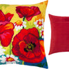 Needlepoint Pillow Kit "Still life with poppies and daisies"