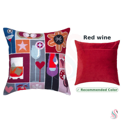 Needlepoint Pillow Kit "Cocktail Party"