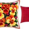 Needlepoint Pillow Kit "Pansies"