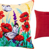 Needlepoint Pillow Kit "Large Whites on Poppies"