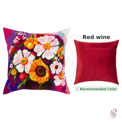 Needlepoint Pillow Kit "Wildflowers"