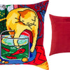 Needlepoint Pillow Kit "Cat with Fish"